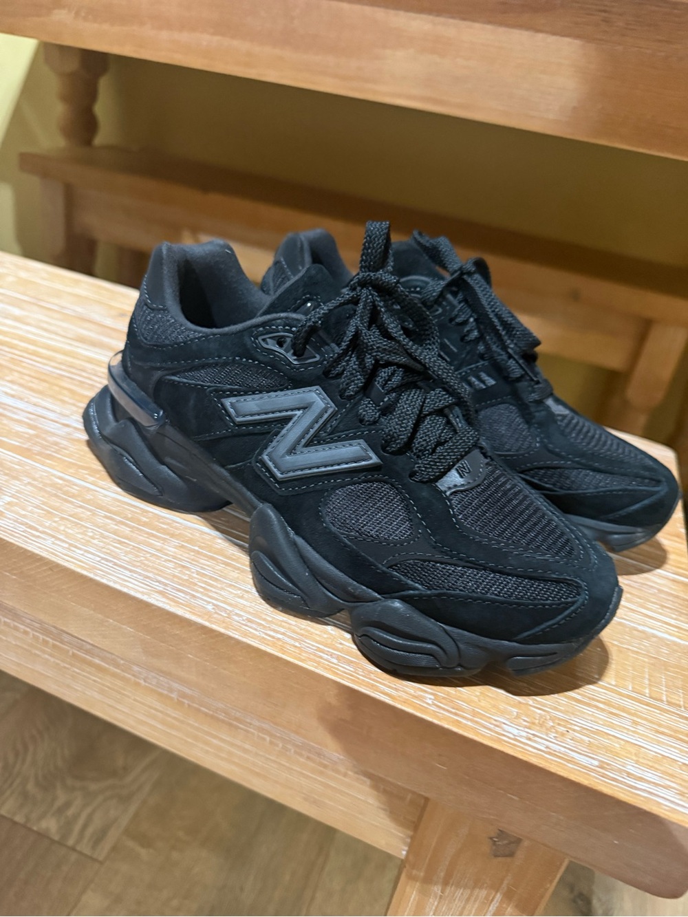 New Balance All-Black Chunky Athletic Sneakers
